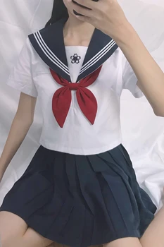 2020 Nouă Școală de Fete JK Uniformă Seturi Scoala Uniforme Fete Sakura Embroideried Mare de Femei Kansai Cravata de Marinar Costume Uniforme XXL