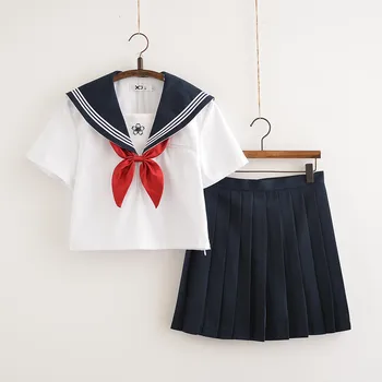 2020 Nouă Școală de Fete JK Uniformă Seturi Scoala Uniforme Fete Sakura Embroideried Mare de Femei Kansai Cravata de Marinar Costume Uniforme XXL