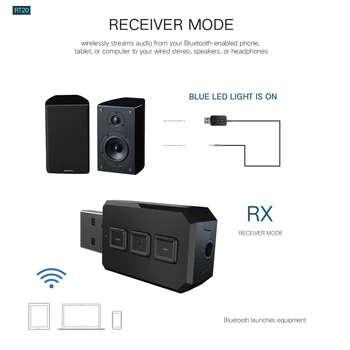 USB Bluetooth Receptor Transmițător Audio Bluetooth 5.0 Adaptor Pentru PC-uri Auto TV HD HiFi Receptorilor Difuzor Wireless Adaptor de 3,5 MM AUX