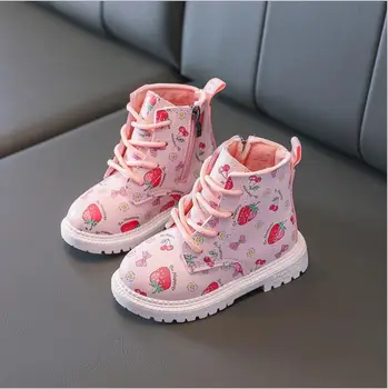 Imprimare de moda pentru Copii Pantofi Cizme Fete din Piele PU Copil Drăguț Cizme Glezna Copii Fata de Martin Pantofi Mărimea 21-30 Pantofi de Funcționare