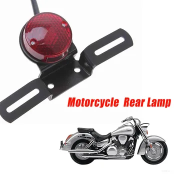 Motocicleta Stop cu LED-uri Lumina Coada Motocicleta Retro Roșu de Frână Lampă Spate Coada de lumină CU Licență Placă de Montare pentru Harley Honda Suzuki
