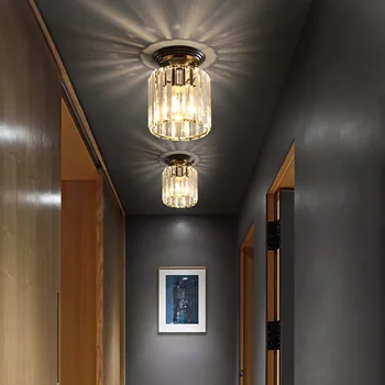 Nordic de Lux Cristal Lampă de Tavan Epocă de Aur LED Lumina Plafon de Iluminat de Interior Decor Living Dormitor Hol Lumini Plafon