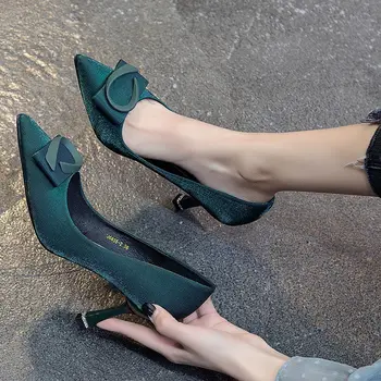 Cresfimix Doamnelor Casual Carouri Alb Confort Alunecare pe Tocuri Înalte de Moda pentru Femei Dulce Pantofi Negri cu Toc Înalt Zapatos Dama C5944