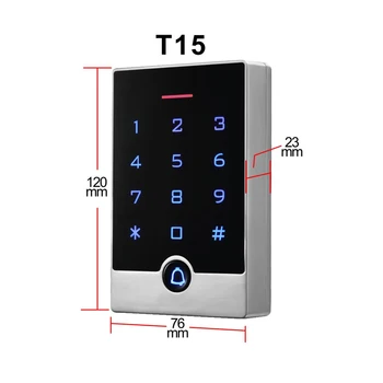 Rezistent la apa IP65 125Khz RFID Independent Controler de Acces lumina de Fundal Tastatură Touch 13.56 MHZ IC Card Sistem de Control Acces 2000 Utilizatorului