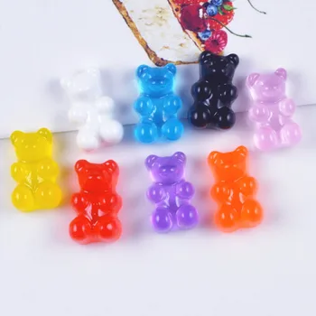 100buc/lot Mixt 11X17mm Bomboane de Culoare Drăguț Rășină Teddy Bear Flatback Pentru Copii Păr Scrapbooking Ambarcațiunile de Păpuși în Miniatură
