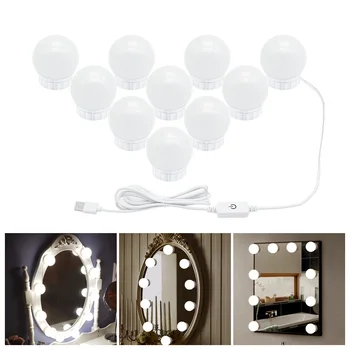 Alb Roz USB 5V LED Oglindă de Machiaj Bec Atinge Estompat Hollywood Vanitatea Lumini Dressing Lampă de Masă 6 10 14Bulbs