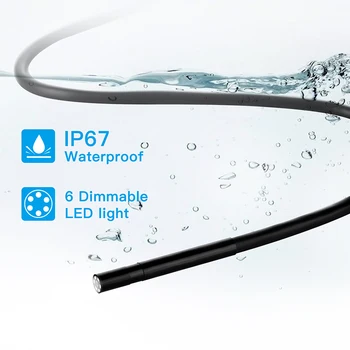5.5 mm lentilă hd1920p 5MP WiFi electronice industriale tub endoscop rezistenta la apa IP67 2 / 5 /10m de cablu 6 reglabil lumini integrate