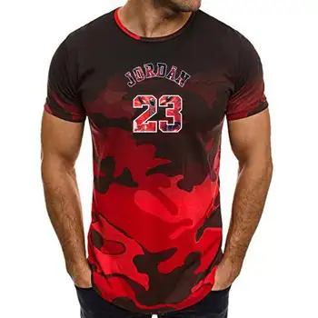 2019 Vânzare Fierbinte Nou Tee Jordan 23 de Imprimare Bărbați jogger Tricou de Calitate de Top de Camuflaj michael jordan Hip Hop joggeri om tricou