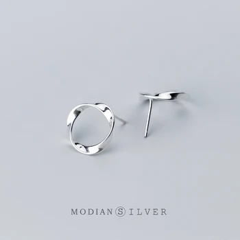 Modian Minimalism Design Rotund Argint 925 Push-back de Femei de Moda Simplu Stud Cercei Bijuterii Brincos Pendientes Mujer