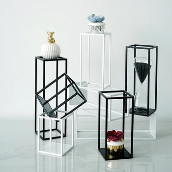 SWEETGO Negru, rafturi de depozitare geometrie tava 1 bucată decoratiuni Bucatarie instrumente accesorii 3 niveluri cadru de Fier Titularii de parfum displ