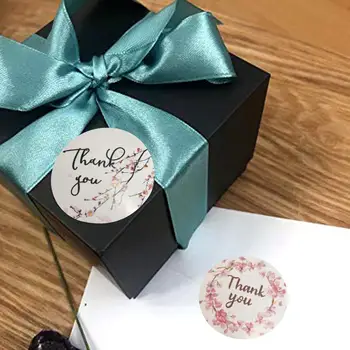 Qiduo Florale autocolant Multumesc pentru sticker cadou plic sigiliu decor de nunta rotund autocolant adeziv de etanșare etichete