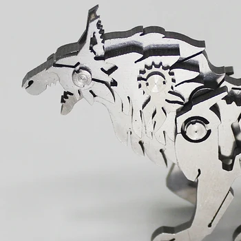 Lupul de stepă 3D Metalice din Oțel Mobilității Articulare Model în Miniatură Truse de Jucarii pentru Copii Băiat Despicare Hobby Clădire