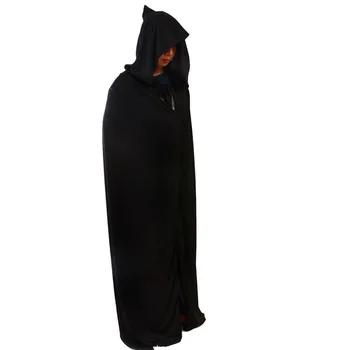 Unisex Negru Adulti Fantoma de Halloween Costum de Teatru Prop Moartea Hanorac Mantie de Diavolul Timp Tippet Capul cu Pălărie Masca Morții