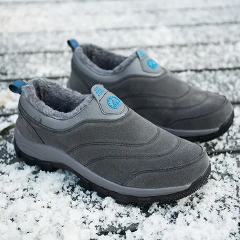 SWONCO 46 Marime Mare Barbati Pantofi de Iarnă de Catifea Caldă Pentru Cizme de Zapada Tata Alunecare Pe Adidași de Blană Cald Snowboots Cizme de Zapada Pentru bărbați Cald