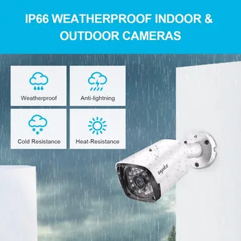 SANNCE 4CH 1080P POE NVR Kit CCTV, Sistem de Securitate 2MP IR IP66 rezistent la apă în aer liber Camera IP Plug&Play Video camere de Supraveghere