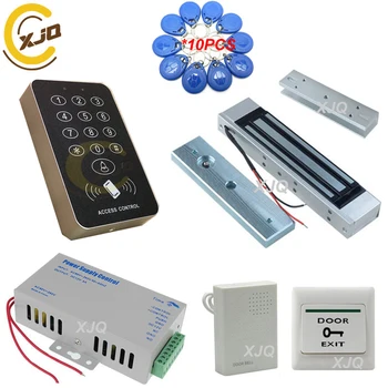 XJQ RFID tastatura ușa sistem de control acces kit electric Magnetic electronic de blocare a ușii+sursa de alimentare+10buc brelocuri set complet
