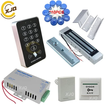 XJQ RFID tastatura ușa sistem de control acces kit electric Magnetic electronic de blocare a ușii+sursa de alimentare+10buc brelocuri set complet