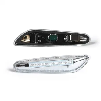 2 buc Obiectiv Clar Amber Laterale LED-uri Lumini de poziție Repetitor de Semnal, Lampa Indicatoare de Piese Auto pentru BMW E46 E60 E82 E88 E90 E92 E93