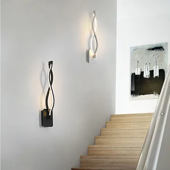 Perete Montate Led-uri Lampă de Perete Baie Dormitor Living Loft 90-260v Fier Vopsit Negru Modernă de Perete de Lumină Pat Cameră corp de iluminat