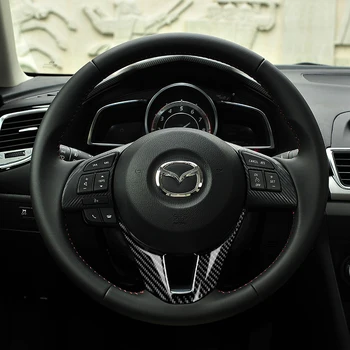 Styling Auto Volan Acoperire Cadru Trim Autocolant Pentru Mazda 3 Axela-2016 Fibra De Carbon Proteja Auto Accesorii Decorative