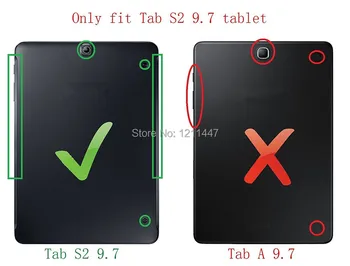 Acoperire Pentru Samsung Galaxy Tab S2 9.7 T810 T813N T815 T819 Copii de Siguranță Grele Silicon+PC Kickstand case w/ Încheietura mâinii+Curea de Umar