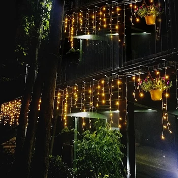 5M Crăciun Ghirlanda LED-uri Cortina Sloi de gheață Șir de Lumini Ofili de 0,4-0,6 m AC 220V Garden Street în aer liber Decorative Lumină de Vacanță