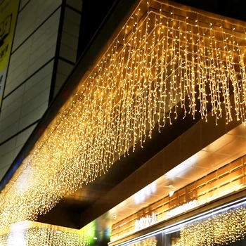 5M Crăciun Ghirlanda LED-uri Cortina Sloi de gheață Șir de Lumini Ofili de 0,4-0,6 m AC 220V Garden Street în aer liber Decorative Lumină de Vacanță