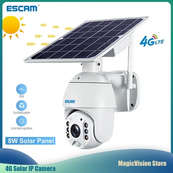 ESCAM QF480 4G Solar Camera 1080P de Stocare Cloud PTZ Baterie PIR Alarma IP aparat de Fotografiat Impermeabil IP66 Două căi Audio