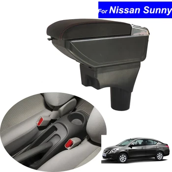 De Mașină din piele Consola centrala, Cotierele Cutie de Depozitare pentru Nissan Sunny 2011 2012 2013 2016