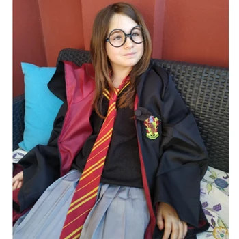 Potter, Hermione Cosplay, Costume De Haine Magice Pentru Potter Mantie Cape Haine Fusta Tricou Pulover Eșarfă Cravată Bagheta Accesorii