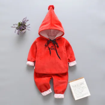 2019 Iarna Pentru Copii Îmbrăcăminte Pentru Băieți Seturi De Fete De Moda Cald Cu Gluga Paltoane Și Pantaloni Costum Copil Gros De Catifea Trening Copii Haine Set