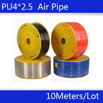 PU4*2.5 aer furtun de 4mm PU furtun 10M/lot furtun de aer pentru compresor de aer instrument,compresor de aer tub,albastru, negru, roșu tub de 4mm pneumatice furtun