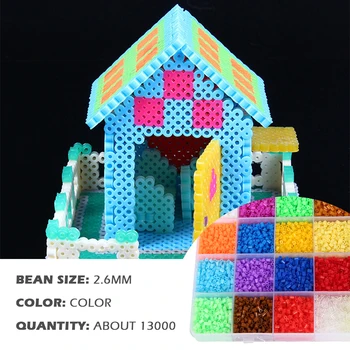 13000 buc/Cutie 2.4 mm Margele Hama Pentru Copii DIY Puzzle-uri Margele de Fier COPIL de Mână Face Inteligenței Jucarii Educative Sticlă cehă Semințe