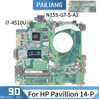 PAILIANG Laptop placa de baza Pentru HP Pavilion 14-P Placa de baza DAY11AMB6E0 Core SR1EB i7-4510U TESTAT DDR3