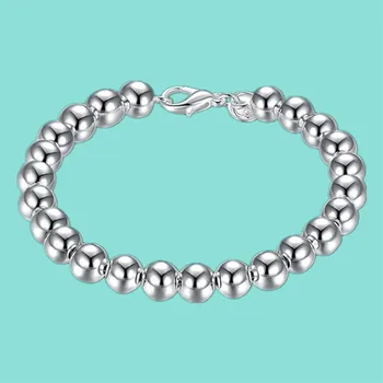 Moda Argint 925 Buna 8MM Margele Bratari de Lanț Pentru Femei Bijuterii