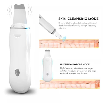 Cu Ultrasunete Skin Scrubber Vibrație Profundă Față De Curățare Mașină Peeling Lopata Faciale Porilor Filtrului De Ion Piele Racleta Fata Scruuber
