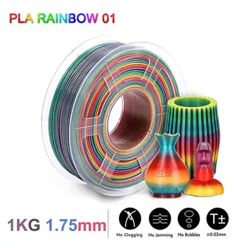 New Sosire PLA Curcubeu Filament 1KG 1,75 MM Colorate Dimensiune Precizie +/-0.02 mm Imprimantă 3D Cu Livrare Rapida