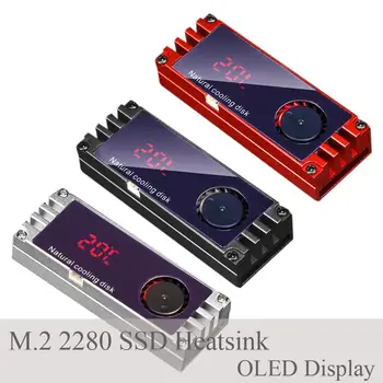 M. 2 2280 SSD Radiator OLED Display Digital din Aluminiu M. 2 Cooler radiator pentru 2280 SSD Hard Disk de Căldură Thermal Pads