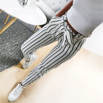 SAGACE Femei Elegante Dungi Verticale Elastic Talie Pantaloni coreeană Stil de Afaceri de Agrement Pantaloni Slim Tendință Femei Pantaloni A1127