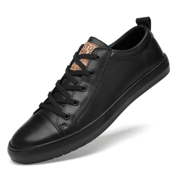 Două straturi de piele bord pantofi pantofi albi barbati high-end casual bord pantofi sport barbati pantofi pantofi de piele marimea 37-45