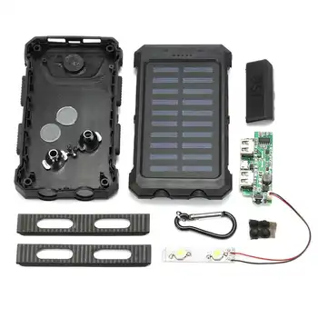 Bakeey DIY 20000mAh Dual USB DIY Solar Power Bank Caz Kit cu LED rezistent la apa Baterie cutii de depozitare diy