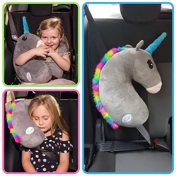 Copil Copil Călătorie Unicorn Perna De Cap Pentru Copii Suport Gat Proteja Centura De Scaun Auto Perna Umăr Curea De Siguranță De Animale Drăguț Perna