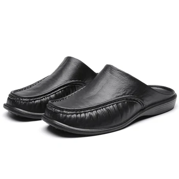 Bărbați papuci de Mari Dimensiuni Britanic Vânt Baotou Jumătate Trageți de Piele Barbati Pantofi Mocasini Mocasini Barbati Zapatos De Hombre Tenis Masculino