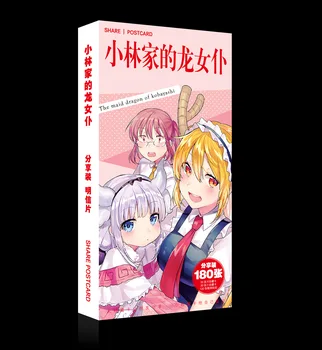 Anime Dor Kobayashi Dragon Menajera Tohru Kanna Fanart 180PCS carte Poștală Post Cărți Autocolant Artbook Cadou Cosplay Recuzită Cartea Set Nou