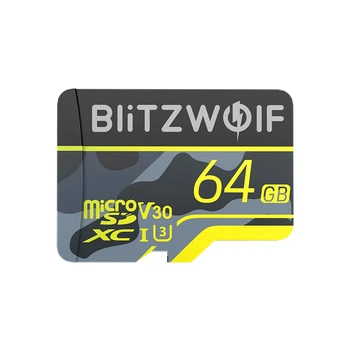 BlitzWolf BW-TF3 Card de Memorie cu Adaptor C10 U3 Card Micro SD 64GB Smart Card TF Card 32/64/128/256GB pentru Camera UAV Recorder