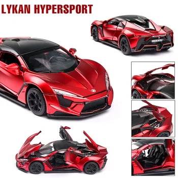 Zhenwei Diecast 1:32 Noi Lyken Sport-Model de masina Auto din Aliaj de Metal de Simulare Auto Trage Înapoi Vehicule Cars Jucarii Pentru Baieti Cadouri