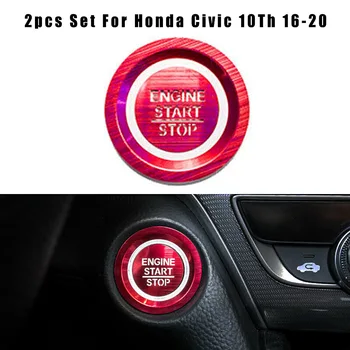 2 buc/set Pentru Honda Civic al 10-lea 2016-2020 Auto Start Stop Motor Comutator apăsați Butonul Inel Autocolant Decor Masina Acoperi Ornamente