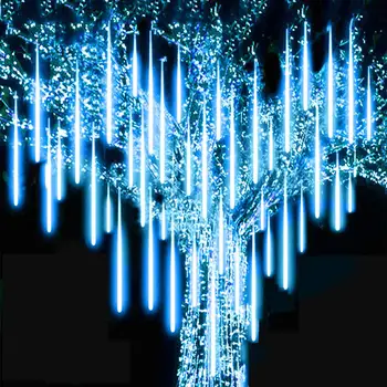 30/50cm 8 Tuburi Impermeabil Ploaie de Meteoriți Șir LED Lumini în aer liber, Decor de Crăciun pentru Casa Copac UE/SUA Plug
