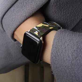 Curea de camuflaj pentru Apple watch 5 4 trupa 44 mm 40 mm iWatch benzi 42mm 38mm sport Silicon bratara watchband pentru seria 5 4 3 2