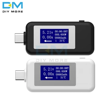 De tip c USB Tester DC Voltmetru Digital Tensiunea de Contor Curent Ampermetru Detector de Putere Temperatura Banca Încărcător Indicator